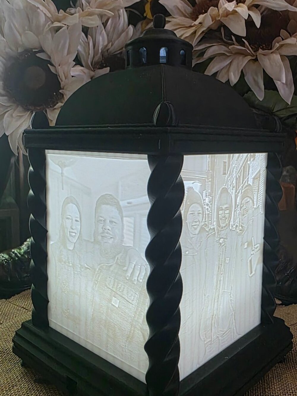 Personalized 4-Pane Lithophane Photo Lantern (no light) other listing has light